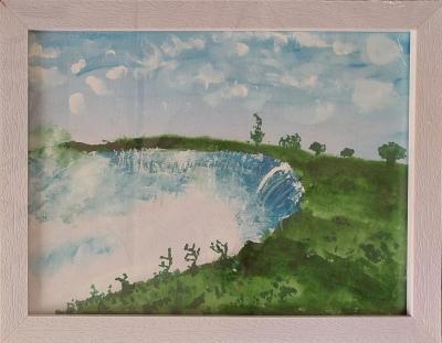 Niagara Falls - Watercolour painting by child artist Anagha Venk